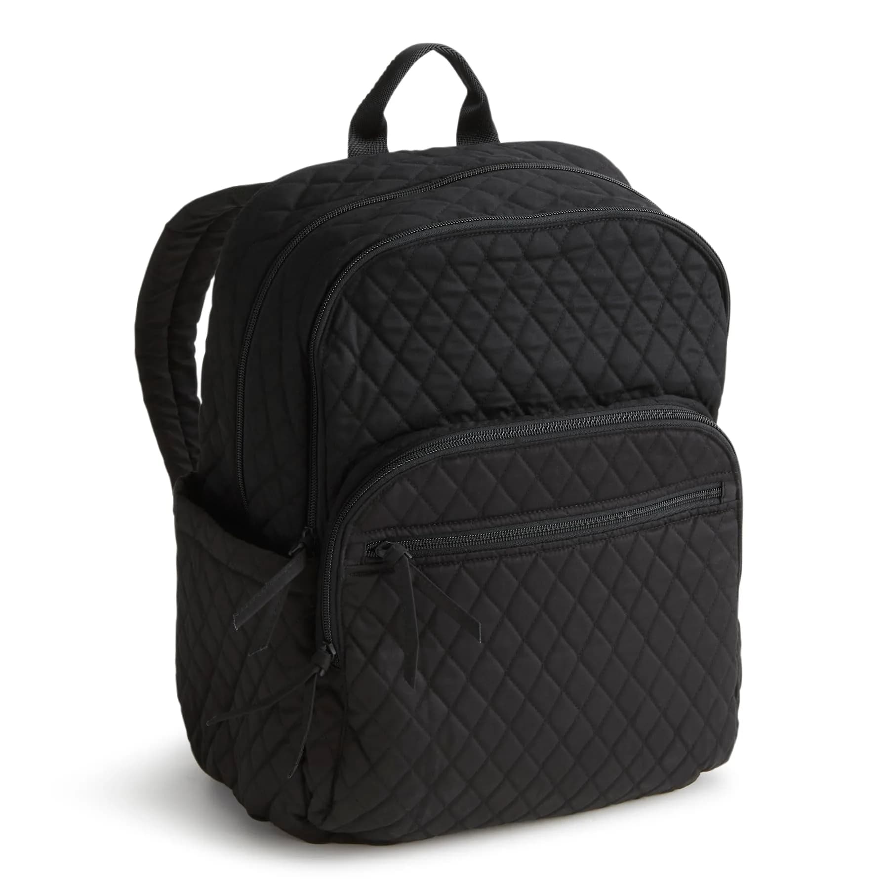 Vera Bradley Premium Cotton Large Bancroft Backpack – Classic Black, 28L | Spacious & Stylish for Work & Travel