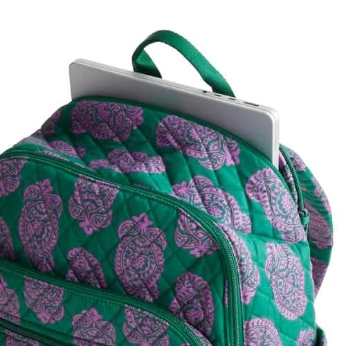 Vera Bradley Bancroft Backpack - Premium Cotton, Paisley Green Jacket | Spacious, Water-Resistant, 15" Laptop thumbnail 5