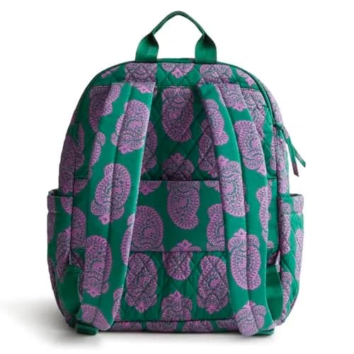 Vera Bradley Bancroft Backpack - Premium Cotton, Paisley Green Jacket | Spacious, Water-Resistant, 15" Laptop thumbnail 6