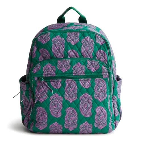 Vera Bradley Bancroft Backpack - Premium Cotton, Paisley Green Jacket | Spacious, Water-Resistant, 15" Laptop thumbnail 7