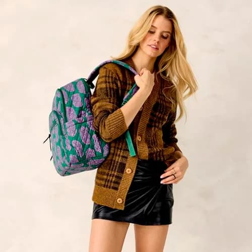 Vera Bradley Bancroft Backpack - Premium Cotton, Paisley Green Jacket | Spacious, Water-Resistant, 15" Laptop thumbnail 9