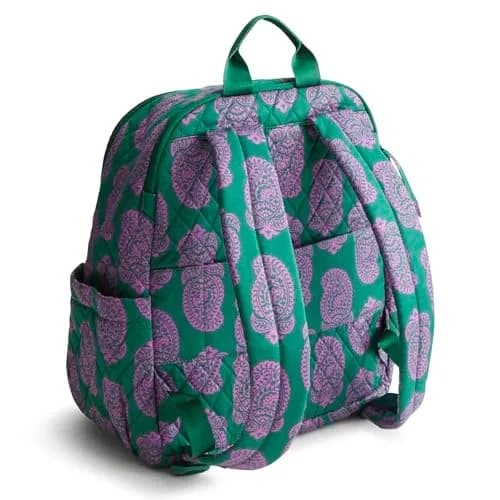 Vera Bradley Bancroft Backpack - Premium Cotton, Paisley Green Jacket | Spacious, Water-Resistant, 15" Laptop thumbnail 2