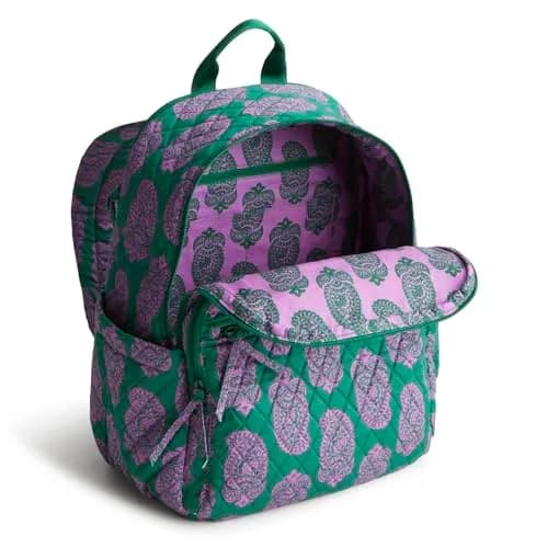 Vera Bradley Bancroft Backpack - Premium Cotton, Paisley Green Jacket | Spacious, Water-Resistant, 15" Laptop thumbnail 3
