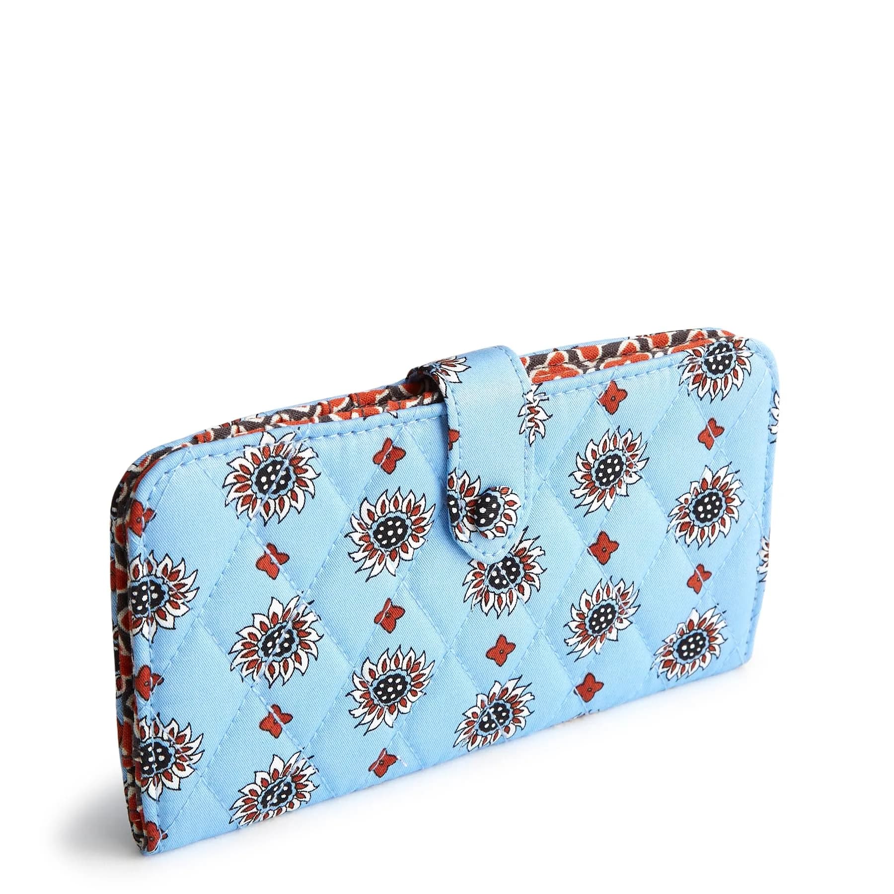 Vera Bradley Women's Premium Cotton Tab Wallet, Marrakesh Geos | Stylish, Lightweight & RFID Protected — Marrakesh Geos