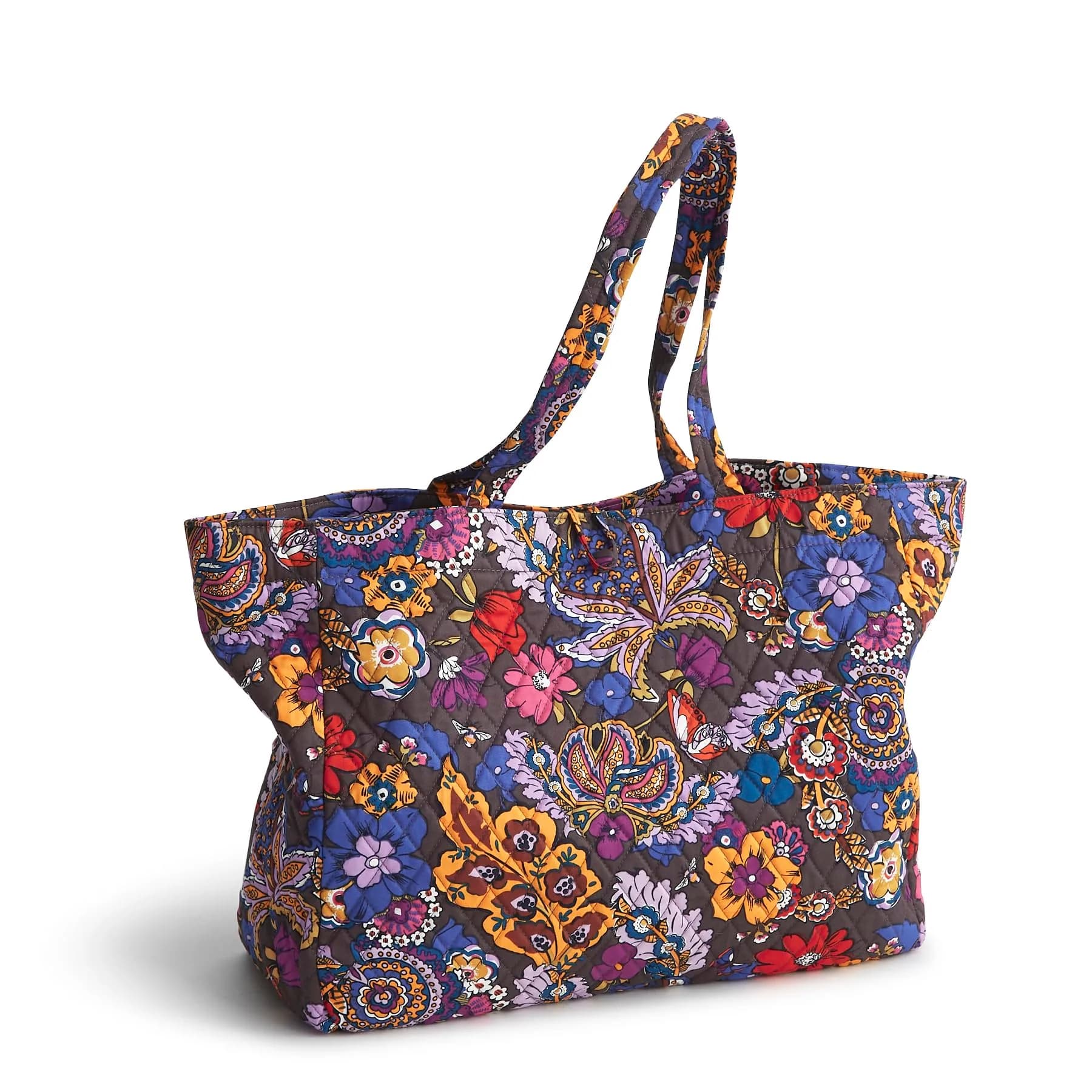 Vera Bradley Premium Cotton Hathaway Tote | Colorful Floral Design, One Size