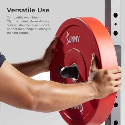 Sunny Health & Fitness Olympic Plate Sleeve Adapter 1" to 2" | Converts 1" Posts to 2" Olympic Fit thumbnail 3