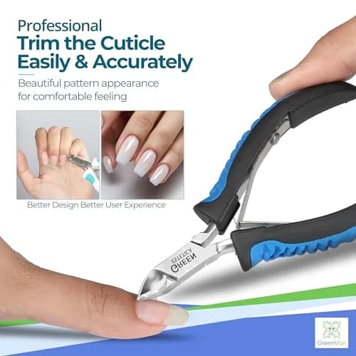 GREEN ESTETICA Stainless Steel Cuticle Nipper 4.5 inch | Precision Nail Tool for Pain-Free Cuticle Care thumbnail 6