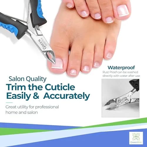 GREEN ESTETICA Stainless Steel Cuticle Nipper 4.5 inch | Precision Nail Tool for Pain-Free Cuticle Care thumbnail 3