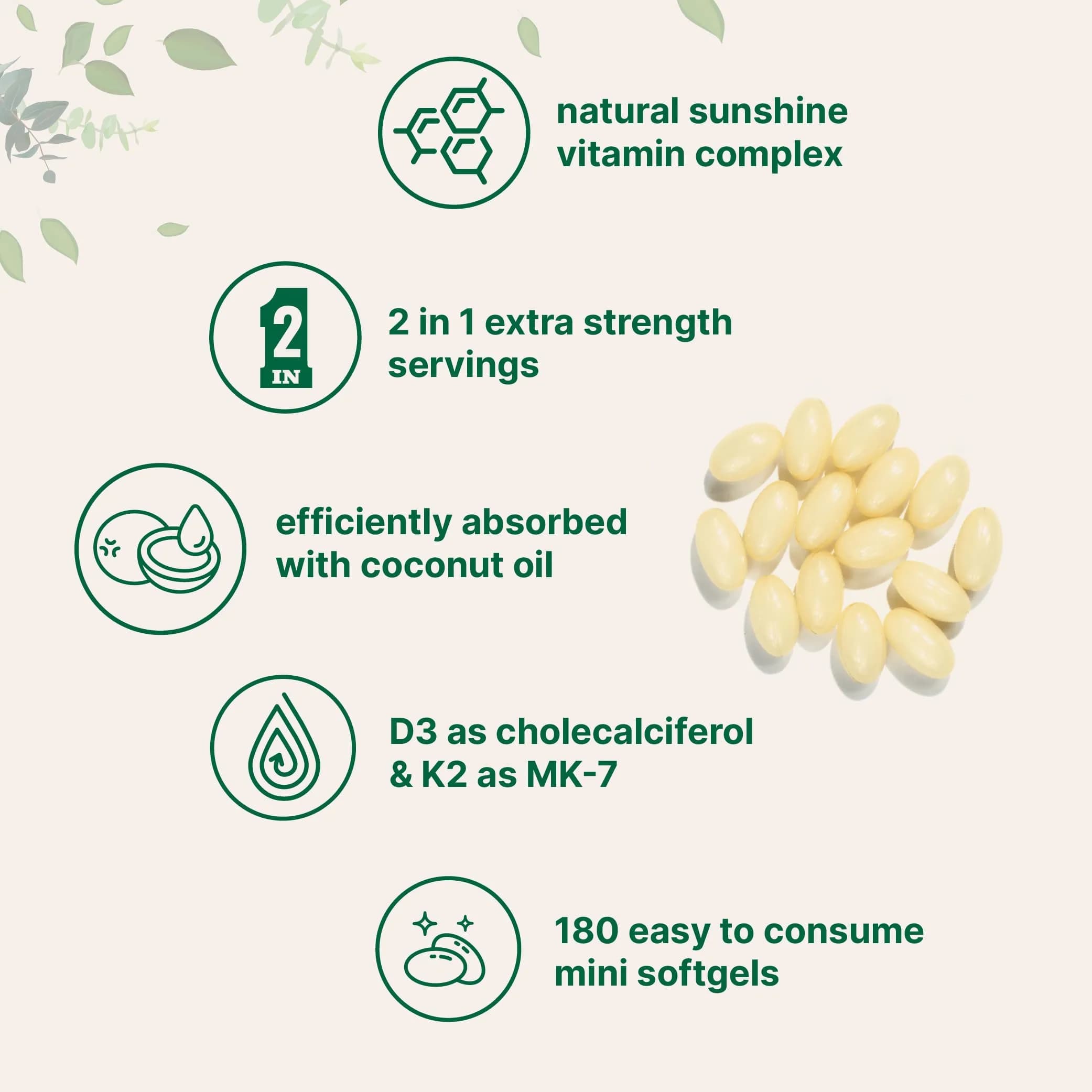 Micro Ingredients Vitamin D3 10,000 IU + K2 MK-7 200 mcg Softgels | Gluten-Free Non-GMO Vitamin - view 3