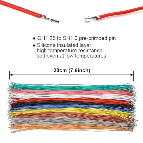 elechawk GH1.25 to SH1.0 Pre-Crimped Cables & Connectors Kit | Compatible with Pixhawk Flight Controllers thumbnail 4