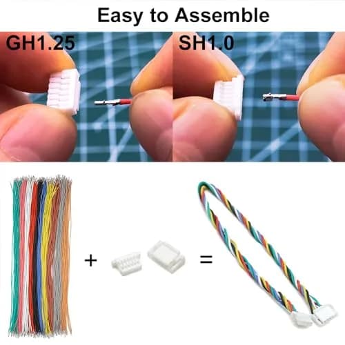 elechawk GH1.25 to SH1.0 Pre-Crimped Cables & Connectors Kit | Compatible with Pixhawk Flight Controllers thumbnail 2