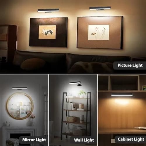 EUIOKUN 2PACK Picture Lights LED Battery Operated Wall Light | Wireless, Dimmable, Remote Control thumbnail 2