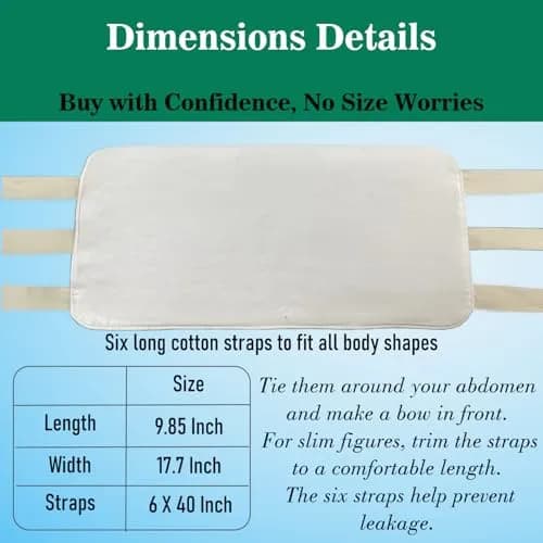 Cogetoro Organic Castor Oil Pack Wrap with 6 Adjustable Straps | Reusable Cotton Compress for Liver Detox & Belly thumbnail 2