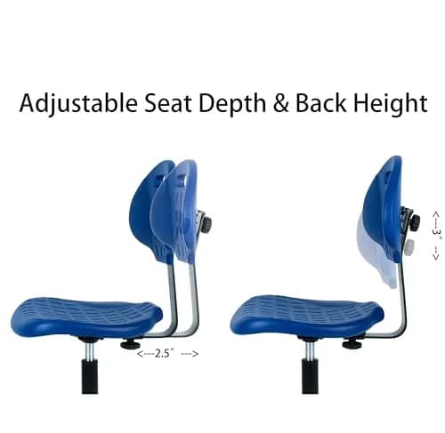 TAKE UR SEAT® Deluxe Polyurethane Lab Stool Chair, 5" Adjustable, Blue (Glide) | Industrial & Scientific Lab Seat thumbnail 3