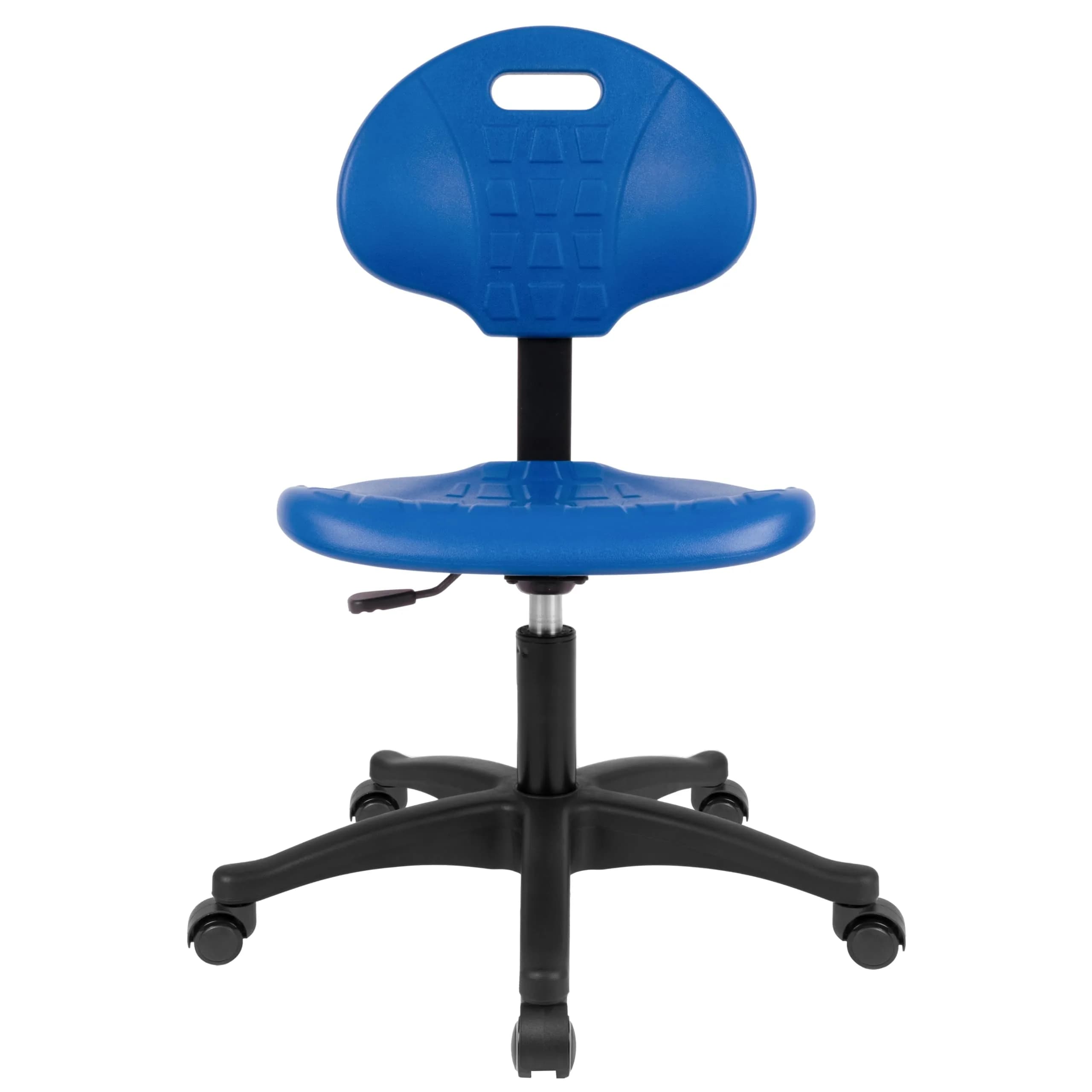 TAKE UR SEAT® Deluxe Polyurethane Lab Stool Chair, 5" Adjustable, Table Height, Blue - main product image
