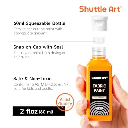 Shuttle Art Fabric Paint 24 Colors | Permanent & Washable Textile Paint for DIY Crafts thumbnail 4