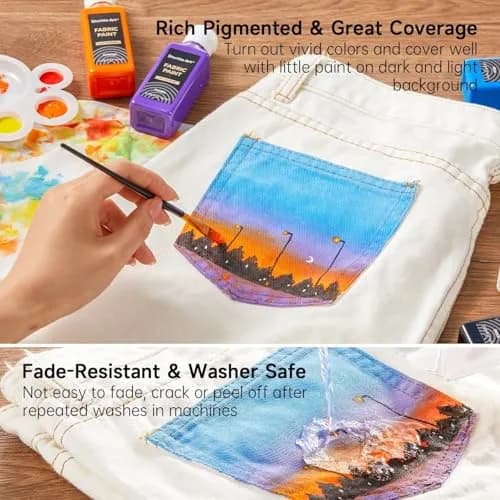 Shuttle Art Fabric Paint 24 Colors | Permanent & Washable Textile Paint for DIY Crafts thumbnail 5