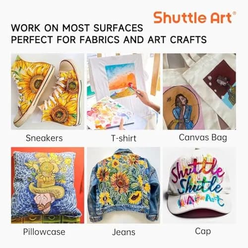 Shuttle Art Fabric Paint 24 Colors | Permanent & Washable Textile Paint for DIY Crafts thumbnail 9