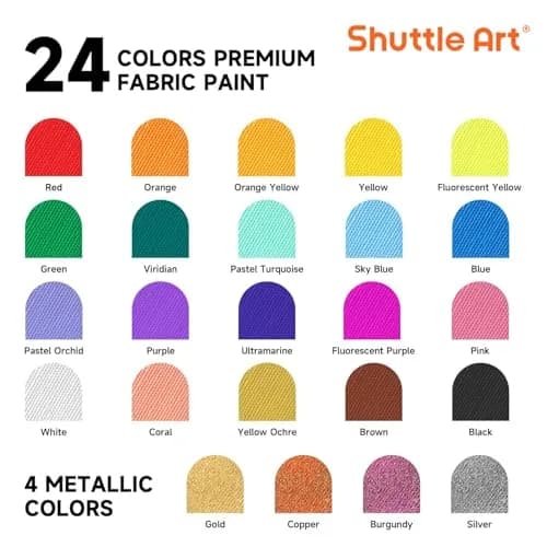 Shuttle Art Fabric Paint 24 Colors | Permanent & Washable Textile Paint for DIY Crafts thumbnail 3
