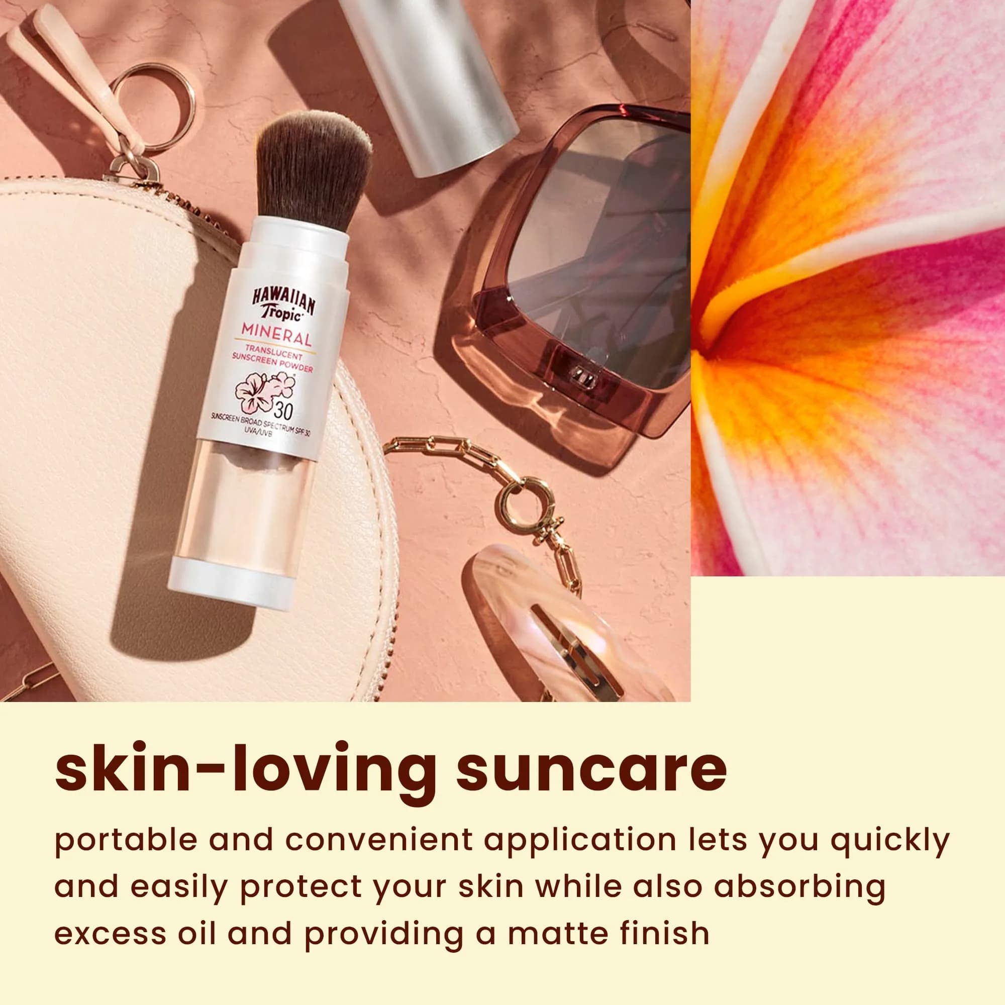 Hawaiian Tropic Mineral Powder Sunscreen Brush SPF 30 & Banana Boat Kids Sport Sunscreen Stick SPF 50 Bundle, 0.15oz + 0.5oz | Broad Spectrum UVA/UVB Protection - view 3