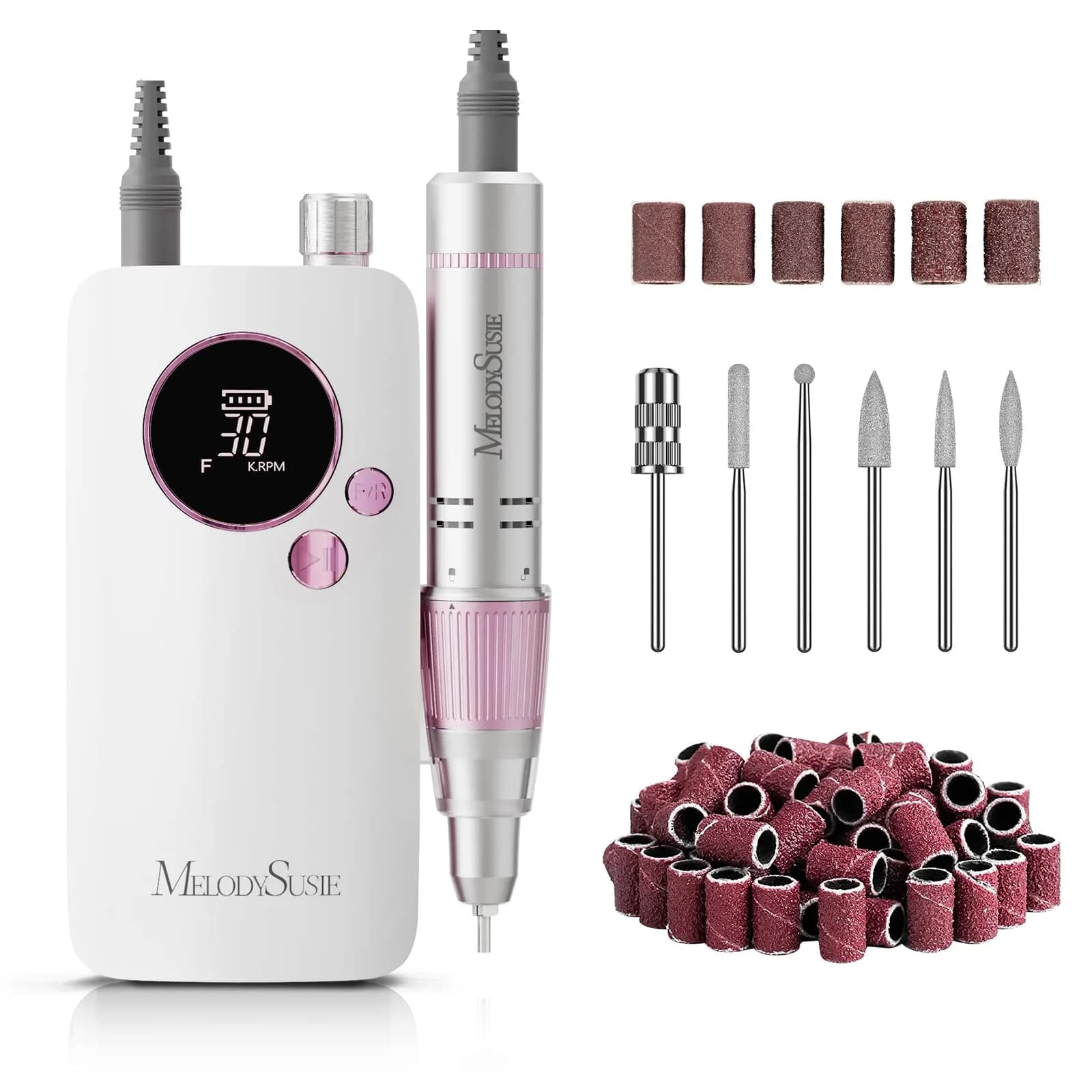 MelodySusie SC320F Rechargeable Nail Drill 30000RPM | Beginner-Friendly E-File for Manicure Shaping & Gel Removal - main product image