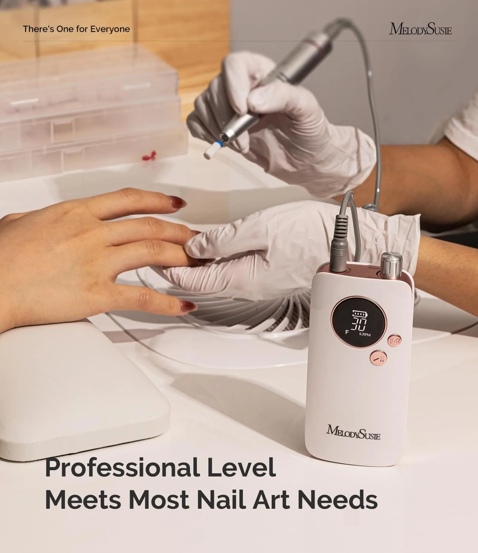 MelodySusie SC320F Rechargeable Nail Drill 30000RPM | Beginner-Friendly E-File for Manicure Shaping & Gel Removal - view 5