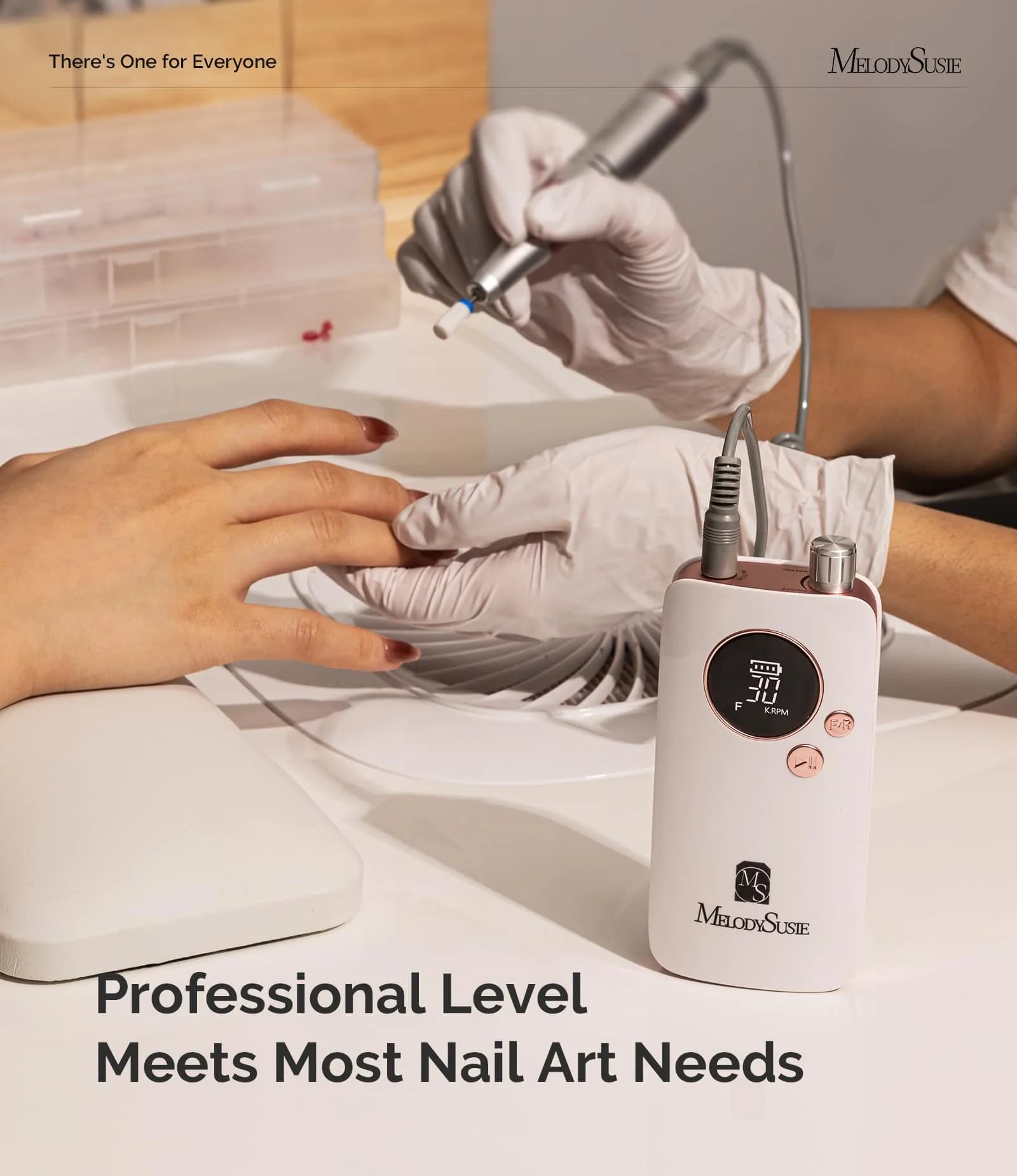 MelodySusie SC320F Rechargeable Nail Drill 30000RPM | Beginner-Friendly E-File for Manicure Shaping & Gel Removal - view 6