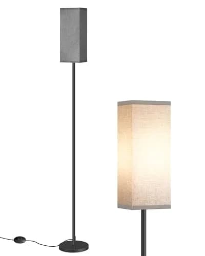 GOEBLESON Floor Lamp, Modern Standing Lamp with Foot Switch, 64.6" Tall, Black & Gray | Minimalist Freestanding Light for Living Room & Bedroom thumbnail 1