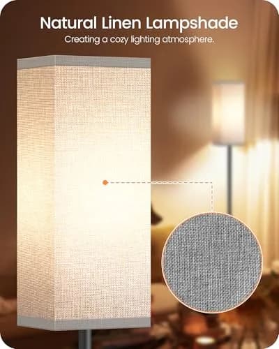 GOEBLESON Floor Lamp, Modern Standing Lamp with Foot Switch, 64.6" Tall, Black & Gray | Minimalist Freestanding Light for Living Room & Bedroom thumbnail 4