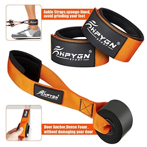 HPYGN Heavy Resistance Bands Set with Handles, 420LBS Total Tension | Workout Bands for Men, Strength Training Home Gym Equipment thumbnail 3
