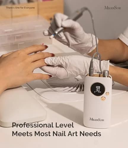 MelodySusie SC320F Rechargeable Nail Drill 30,000 RPM, 95g (Aluminum) | Beginner-Friendly Electric Nail File with HD LED Display thumbnail 5
