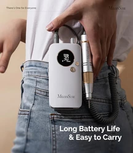 MelodySusie SC320F Rechargeable Nail Drill 30,000 RPM, 95g (Aluminum) | Beginner-Friendly Electric Nail File with HD LED Display thumbnail 2