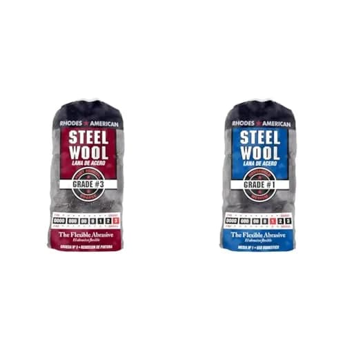 Homax Rhodes American Steel Wool Bundle: Coarse #3 (12 Pads) & Medium #1 (12 Pads) | 24 Total Pads for Paint Removal & Refinishing thumbnail 1