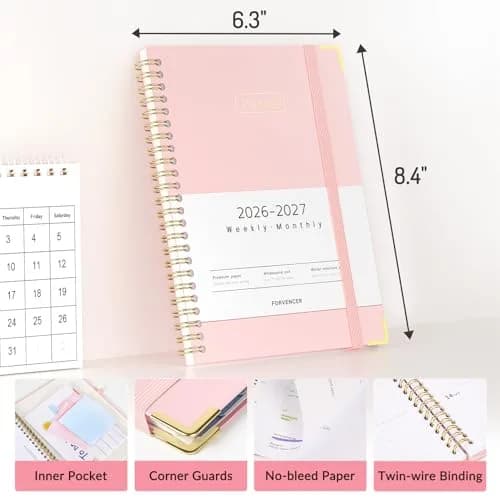Forvencer 2026 Planner Hardcover Weekly & Monthly Planner 21.6 x 27.9 cm (8.5" x 11") | Acid-Free Paper Organizer thumbnail 6