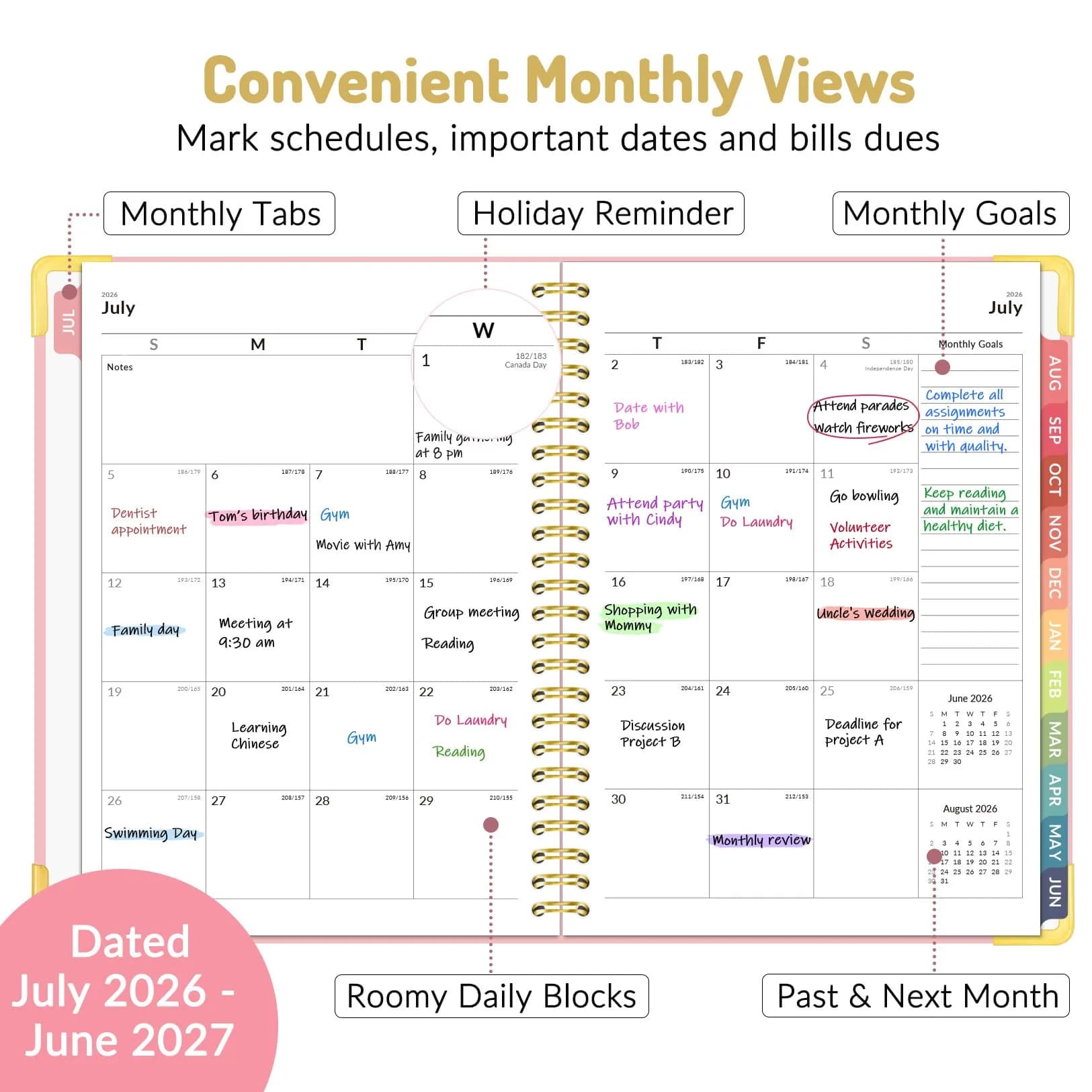 Forvencer 2026 Planner Hardcover Weekly & Monthly Planner 21.6 x 27.9 cm (8.5" x 11") | Acid-Free Paper Organizer - view 2