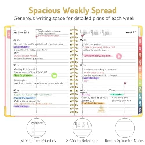 Forvencer 2026 Planner Hardcover Weekly & Monthly Planner 21.6 x 27.9 cm (8.5" x 11") | Acid-Free Paper Organizer thumbnail 3