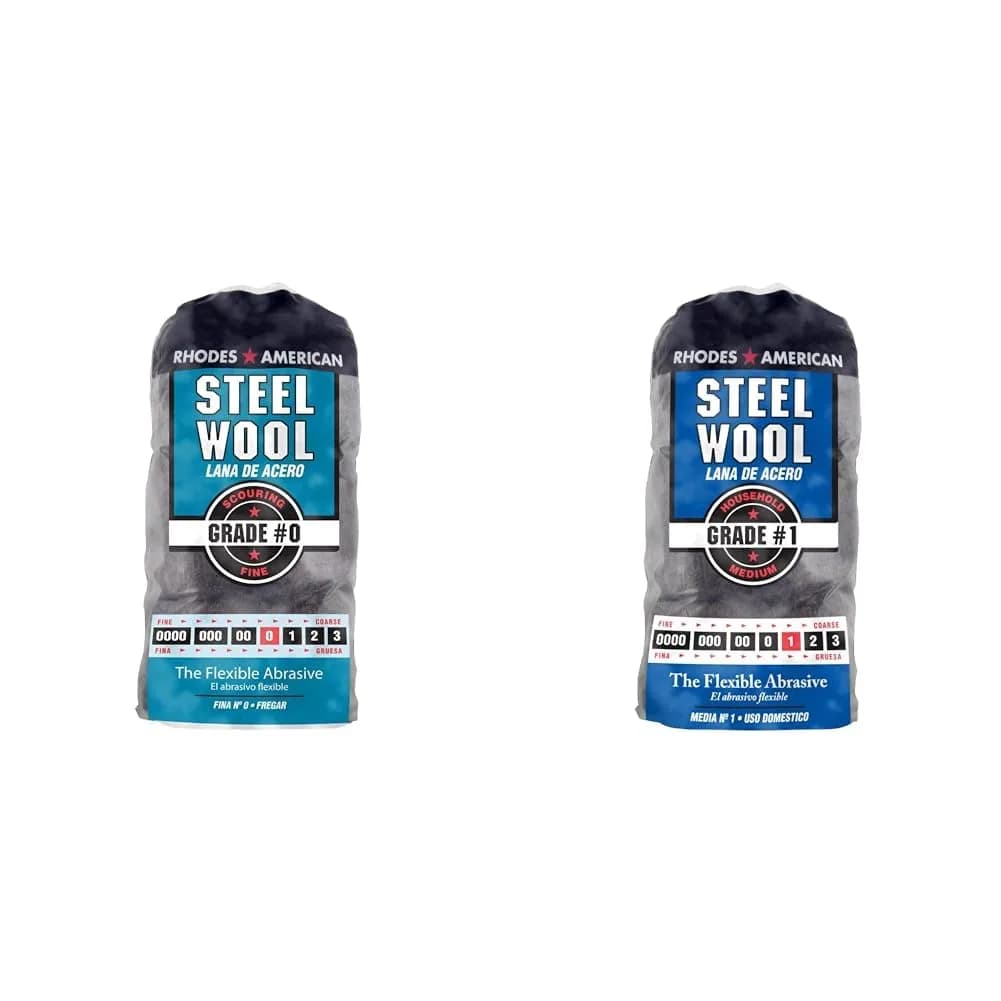 Homax Steel Wool Pads #0 Fine & #1 Medium Grade (24-Pack) | For Cleaning, Polishing, and Refinishing - main product image
