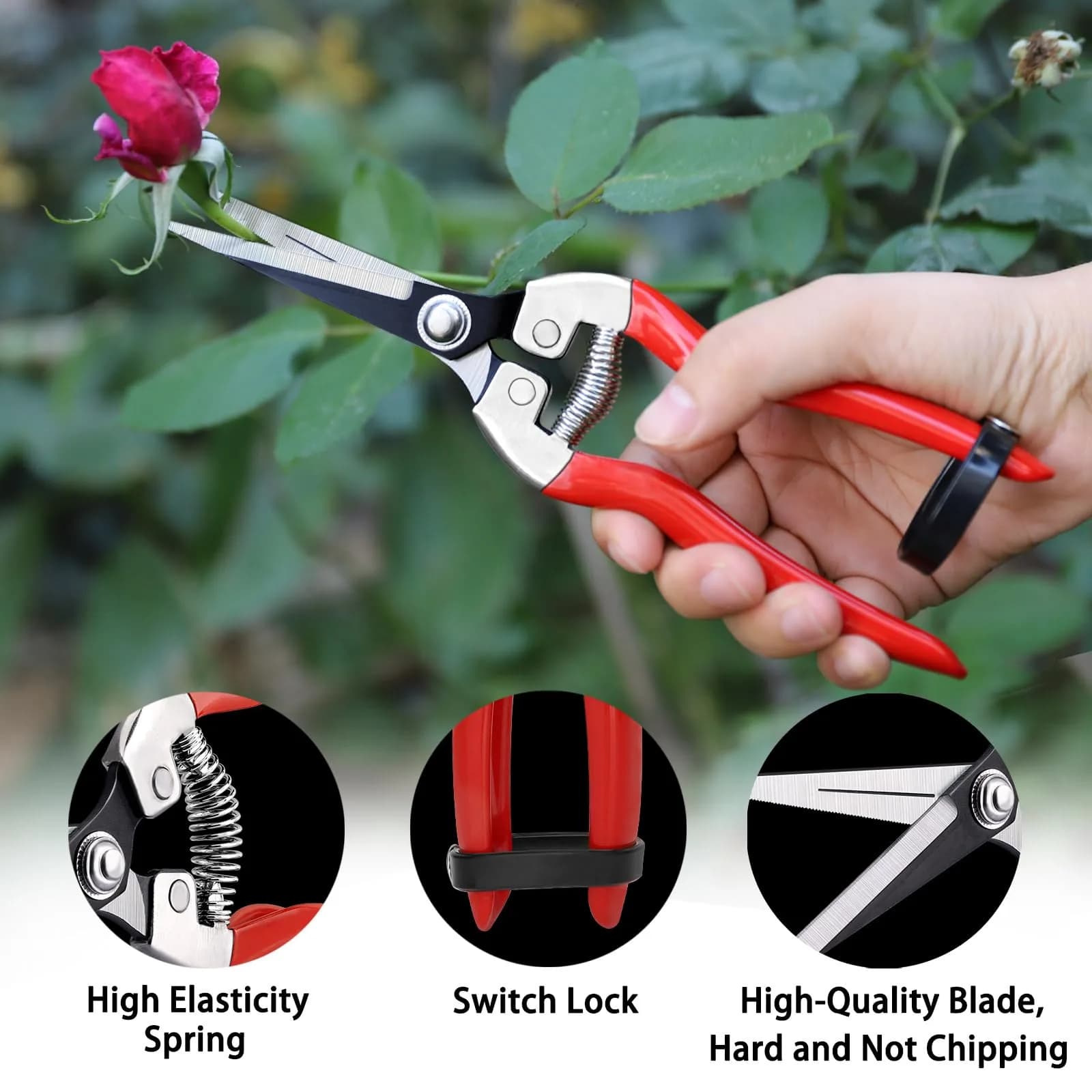 Kynup 3Pack Pruning Shears, Garden Shears, Pruning Shears for Gardening, Gardening Shears Scissors Clippers, Garden Tools Set with Gloves, Stainless Steel, Soft Grip Handle thumbnail 5