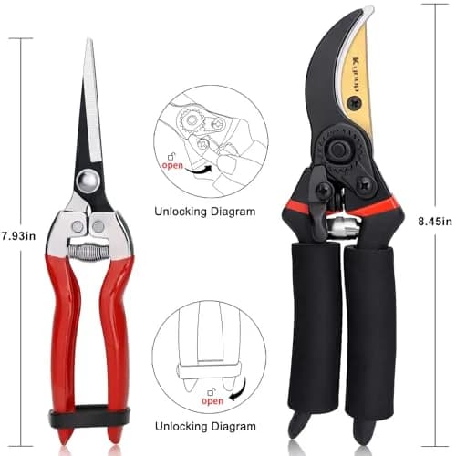 Kynup 3-Pack Bypass Pruning Shears Set with Gloves | Stainless Steel Blades & Soft Grip Handles thumbnail 8