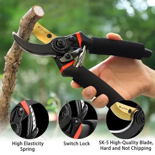 Kynup 3-Pack Bypass Pruning Shears Set with Gloves | Stainless Steel Blades & Soft Grip Handles thumbnail 2