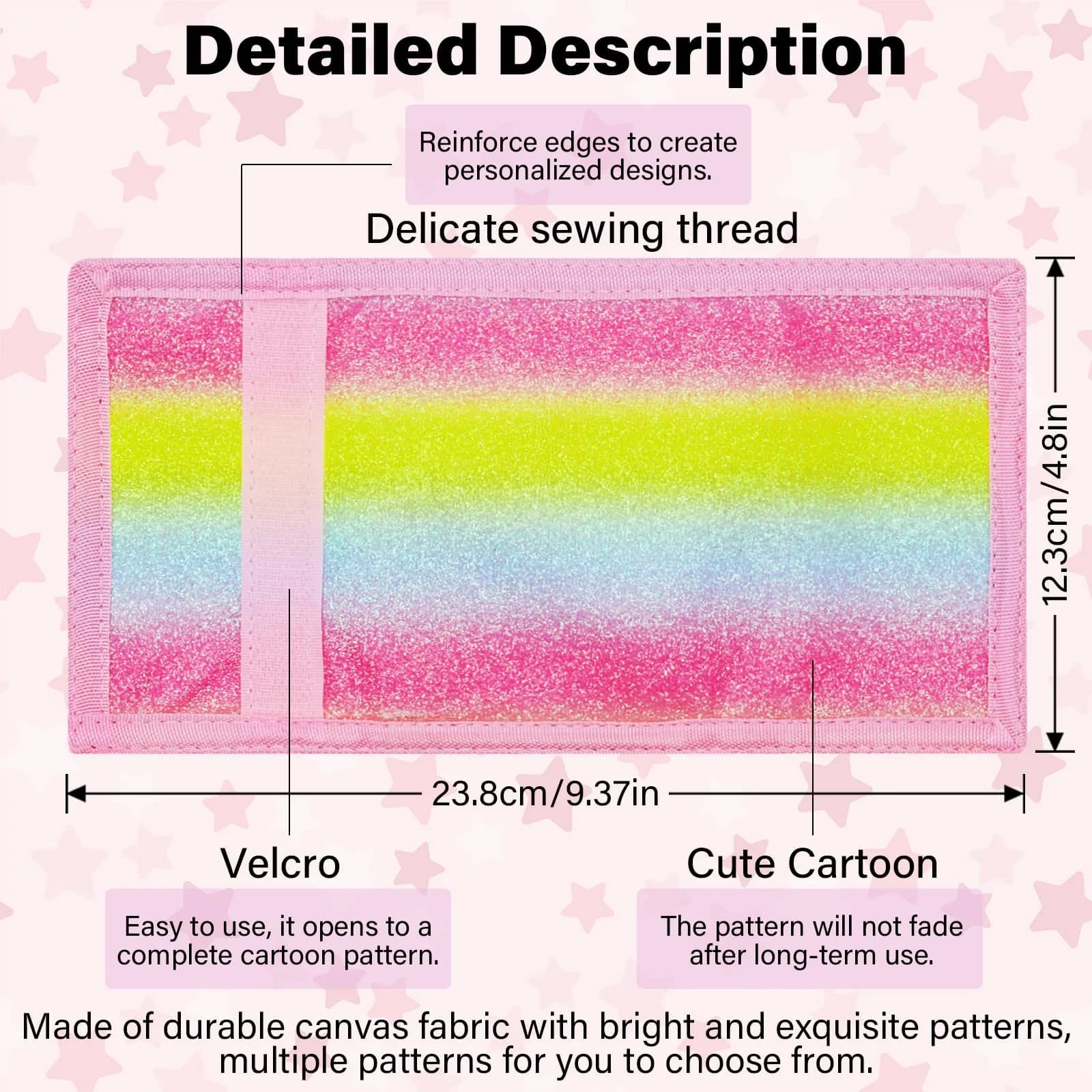 AI-DEE Rainbow 1 RFID Trifold Canvas Outdoor Sports Wallet for Kids with Hook & Loop Closure - view 4