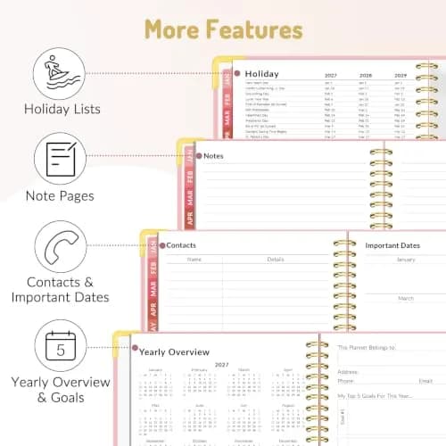 Forvencer 2027 Planner Hardcover Calendar Planner 22cm x 28cm (8.5"x11") | Academic Planner with Tabs for Students and Professionals thumbnail 5