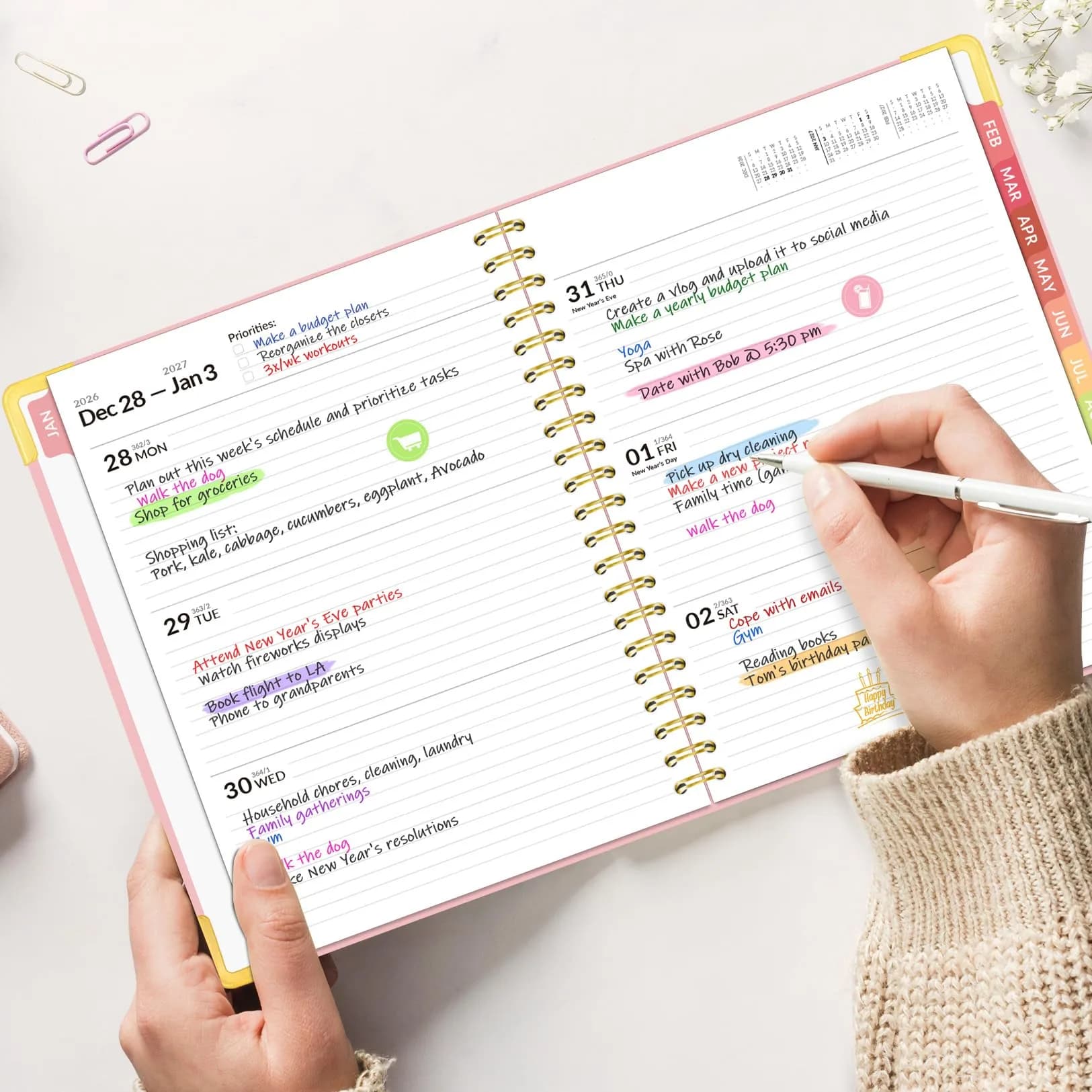 Forvencer 2027 Planner Hardcover Calendar Planner 22cm x 28cm (8.5"x11") | Academic Planner with Tabs for Students and Professionals - view 8