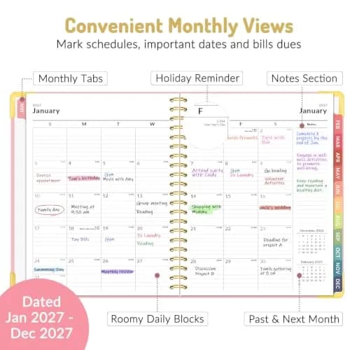 Forvencer 2027 Planner Hardcover Calendar Planner 22cm x 28cm (8.5"x11") | Academic Planner with Tabs for Students and Professionals thumbnail 2