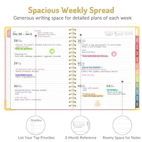 Forvencer 2027 Planner Hardcover Calendar Planner 22cm x 28cm (8.5"x11") | Academic Planner with Tabs for Students and Professionals thumbnail 3