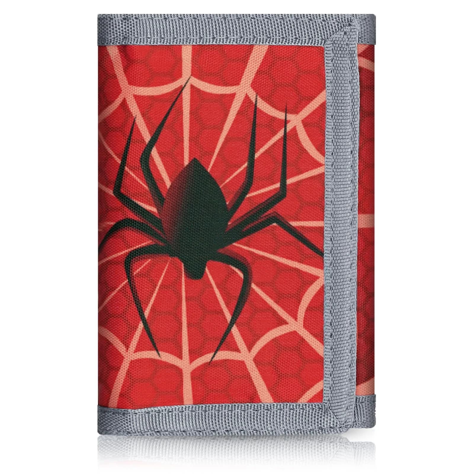 AI-DEE RFID Trifold Canvas Spider Web Wallet for Kids - Durable Hook & Loop Closure - main product image