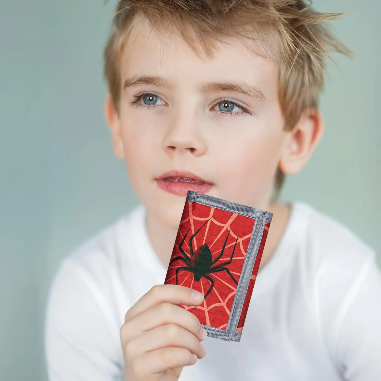 AI-DEE RFID Trifold Canvas Spider Web Wallet for Kids - Durable Hook & Loop Closure - view 2