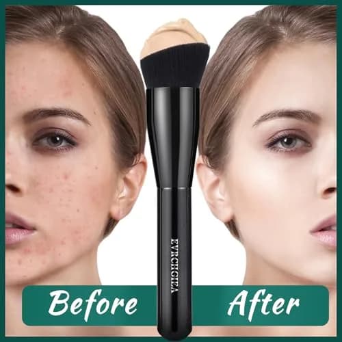 EVRCHGIEA Foundation Brush Flat Top Kabuki for Liquid, Cream & Powder | Travel Size Face Blending Brush thumbnail 4