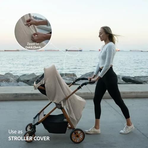 Nilsa 5-in-1 Muslin Nursing Cover 117cm x 91cm | Breathable Cotton Privacy Apron for Breastfeeding & Car Seat thumbnail 9