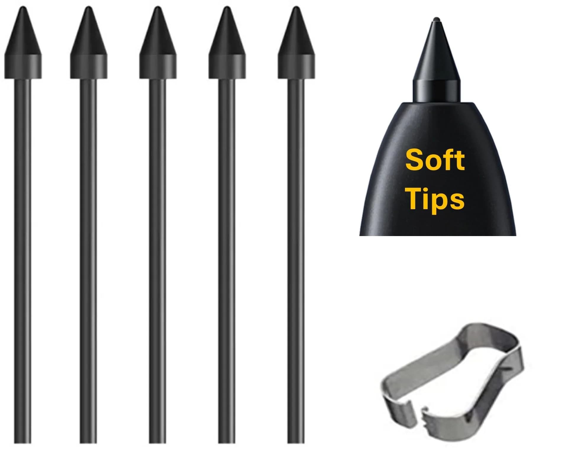 YJSK 5 Pack Soft Replacement Tips for Samsung Galaxy S24 Ultra S Pen Stylus - main product image